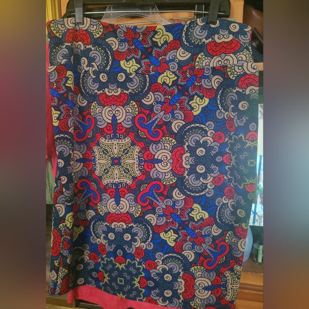 Colorful Patterned Skirt Lula Roe 1x-3x